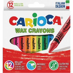 Κηρομπογιές Ζωγραφικής CARIOCA WAX CRAYONS σετ 12 τεμαχίων - 12 χρώματα 8mm 42365