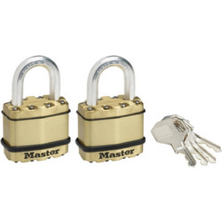 MasterLock Σετ 2 λουκέτων EXCELL υψίστης ασφαλείας 45mm με μπρούτζινο φινίρισμα