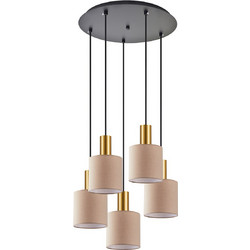 Home Lighting Κρεμαστό Φωτιστικό Οροφής Πολύφωτο Καφέ SE21-GM-4-5BL-SH3 77-8615