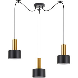 Home Lighting Κρεμαστό Φωτιστικό Οροφής Τρίφωτο Χρυσό SE21-GM-4-BL3-MS1 77-8633