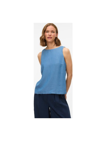ΜΠΛΟΥΖΑ ΜΕ ΠΑΡΤΟΥΣ ΩΜΟΥΣ Light Blue Denim