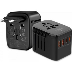 Tech-Protect TA200 Universal Travel Adapter με 2x USB-A & 2x USB-C (EU/UK/US/AU) Μαύρο