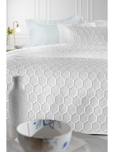 Κουβερλί Σετ Υπέρδιπλο 240x250 Microsatin Guy Laroche Hive White