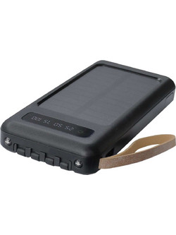 PowerBank με Ηλιακή + USB Φόρτιση 10.000mAh με 3 Ενσωματωμένα Καλώδια - PowerPlus Manta