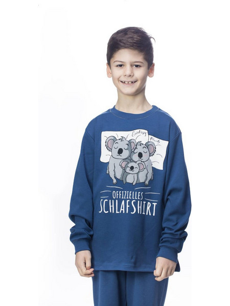 Galaxy Koala Family Παιδική Πιτζάμα Βαμβακερή Χειμωνιάτικη Μπλε 103-012