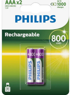 Philips Rechargeable AAA 800mAh 2τμχ