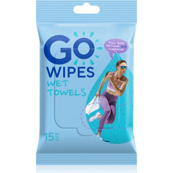 GoWipes Wet Towels αναζωογονητικές υγρές πετσέτες 26x20 cm 15 τμχ
