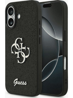 Guess Fixed Glitter Big 4G case for iPhone 17 Black