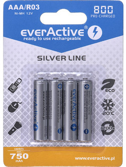 everActive Silver Line AAA 800mAh 4τμχ