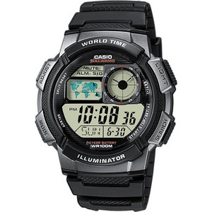 Casio Standard Ψηφιακό Ανδρικό Ρολόι Χρονογράφος με Μαύρο Καουτσούκ Λουράκι AE-1000W-1BVEF