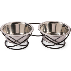 Imac Metal Bowl Stand με 2 Ανοξείδωτα Μπολ - Βάση Ταΐσματος 22,5x12x5 cm