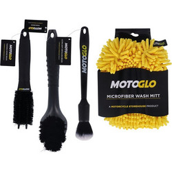 Motoglo Σετ Γάντι πλυσίματος απο μικροΐνες και Βούρτσες Καθαρισμού | Brush and Mitt set