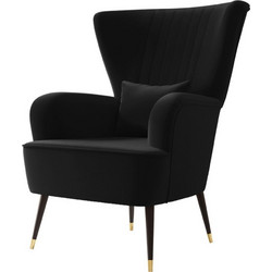 PoliHome Μπερζέρα Μαύρη Manidi 162546209