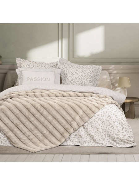 Κουβέρτα Fleece Υπέρδιπλη Carezza Ivory Nima Home Μπεζ 220x240