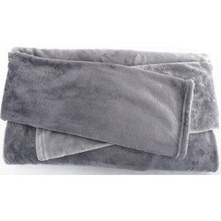Huggle Ολόσωμη Κουβέρτα Βελουτέ Fleece με Μανίκια και Κάλυψη Ποδιών - ΓΚΡΙ