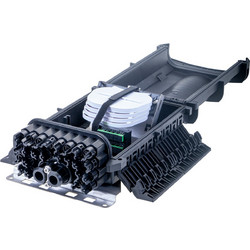 Masterlan FTTH terminal fiber optic box for 24x SC, including SC/APC adapters and 4 splice trays, black - (FTTHBOX24)