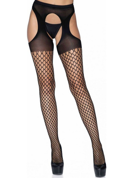 LEG AVENUE - SUSPENDER HOSE WITH OPAQUE TOP