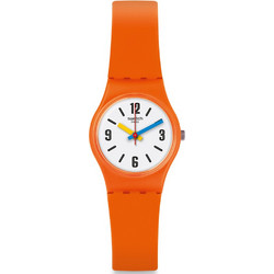 Swatch Lady Sorange Γυναικείο Ρολόι με Πορτοκαλί Καουτσούκ Λουράκι LO114