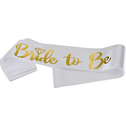 ΚΟΡΔΕΛΑ ΣΑΤΕΝ ΛΕΥΚΗ ΓΙΑ ΤΗ ΝΥΦΗ Για Bachelor Party BRIDE TO BE 175-5043