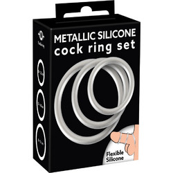 You2Toys Silicone Cock Rings Σετ Ελαστικά Δαχτυλίδια Πέους & Όρχεων Σιλικόνης Ασημί 3τμχ