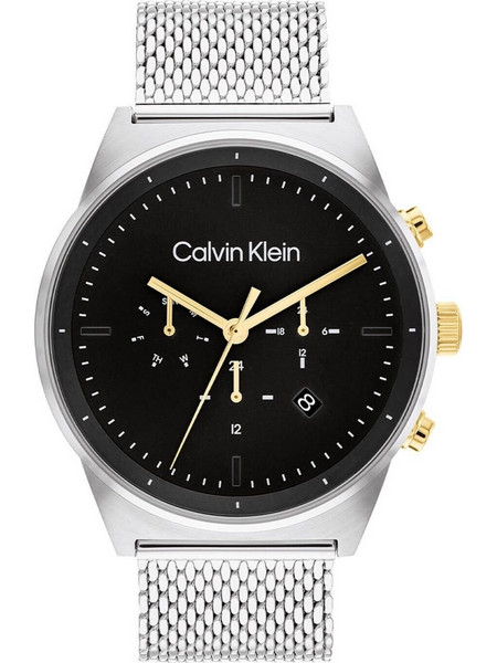 Calvin Klein Ανδρικό Ρολόι Χρονογράφος με Ασημί Μεταλλικό Μπρασελέ 25200296