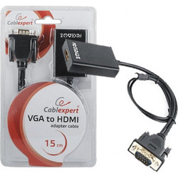 CABLEXPERT VGA TO HDMI ADAPTER CABLE 0,15M BLACK
