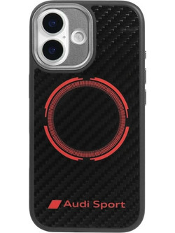 Audi Case Rsq Carbon Fiber Sport Red Circle Magsafe For Iphone 17 Black - (AUS-TPUPCMIP17-RSQ/D5-BK)
