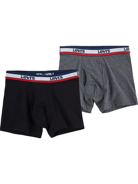 LEVI'S(R) Boys Sportswear Logo Boxer Brief 2-Pack - Black