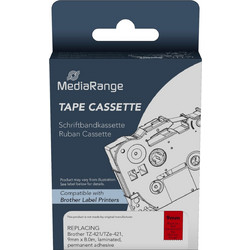 Ετικέτες Γενικής Χρήσης Mediarange (Brother TZ-421/TZe-421) 9mm, 8m, Laminated and Permanent Adhesive, Black on Red Μαύρο κείμενο σε κόκκινο φόντο