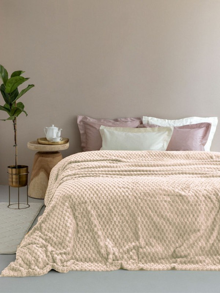 Palamaiki Κουβέρτα Fleece 220x240 ASTER CREME Εκρού