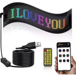 Εύκαμπτη Led Πινακίδα Rgb Αυτοκινήτου Bluetooth Κινούμενες Εικόνες Κείμενο Μέσω Εφαρμογής 16x96mp
