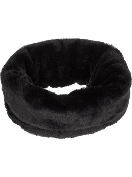 Λαιμός Γυναικείος Fleece Μαύρος με Κορδόνι