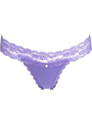 Εσώρουχο Γυναικείο String Microfiber Λιλά Δαντέλα - One Size