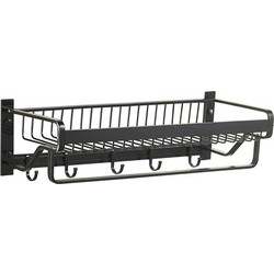 HOME USE κρεμάστρα με ράφι HUH-0164, μεταλλική 57x22x13cm, μαύρη