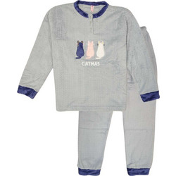 Fleece Γυναικείες Πιτζάμες Γκρι 5274-2
