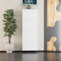Hanah Home Παπουτσοθήκη Μεταλλική 4 Piece Λευκή 50x15x136cm 159ORN1105