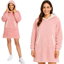 Ruhhy Hoodie Κουβέρτα Φούτερ, Βελουτέ με Κουκούλα και τσέπη καγκουρό XXL, 88x80 cm , 26144 - Ruhhy
