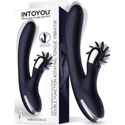 IntoYou Navyspace Vibe with Rotating Tongues Δονητής Rabbit Μπλε