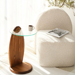 Hanah Home Surf Βοηθητικό Τραπεζάκι Σαλονιού Γυάλινο 35x35x53cm 552NOS2549