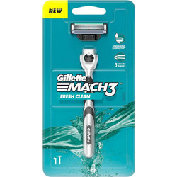 Gillette Mach 3 Ξυραφάκι με Ανταλλακτικές Κεφαλές με 3 Λεπίδες & Λιπαντική Ταινία + Ανταλλακτικό Ξυραφάκι