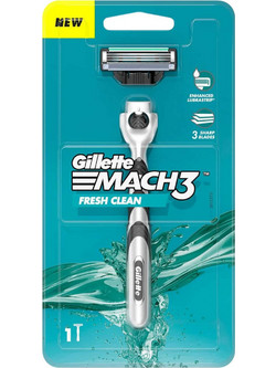Gillette Mach 3 Ξυραφάκι με Ανταλλακτικές Κεφαλές με 3 Λεπίδες & Λιπαντική Ταινία + Ανταλλακτικό Ξυραφάκι
