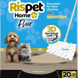 Rispet Home Floor Dry Heavy Duty 3D Hair & Dust Lock Στεγνά Πανάκια για Σκούπισμα & Καθαρισμό Δαπέδων 20 Τεμάχια