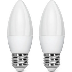 Λάμπες 2τμχ LED C37 E27 3W 3000K Aigostar