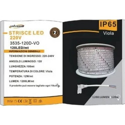 Ταινία LED 12w 220V 120led IP65 3535-120D-VO Μωβ