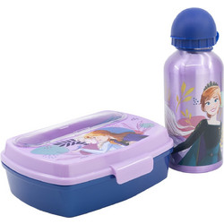 Stor Disney Frozen Πλαστικό Παιδικό Σετ Δοχείο Φαγητού Λιλά
