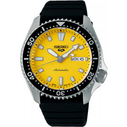 Seiko Ανδρικό Ρολόι Αυτόματο με Μαύρο Καουτσούκ Λουράκι SRPL87K1