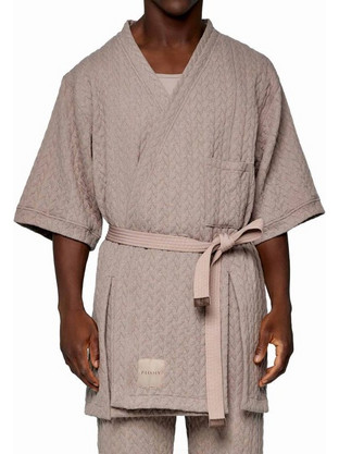 Modus Vivendi Ανδρική Ρόμπα Cable Knit Kimono AP1623-5640 Μπεζ
