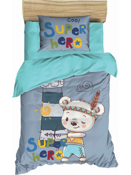 Kipper Flamingo Super Hero Σετ Βρεφικά Σεντόνια Κούνιας 125x170 Ciel