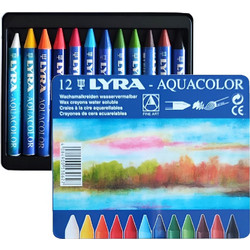 Κηρομπογιές Lyra Aquacolor 12 Χρώματα