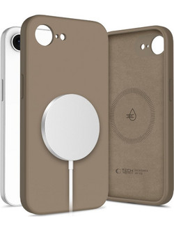Tech-Protect Silicone MagSafe Case for iPhone 16e / 17e - Brown